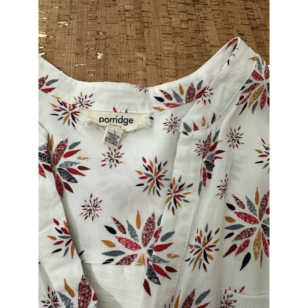 Porridge Anthropologie Multicolored 3/4 Sleeve Top Size Large - Picture 3 of 7